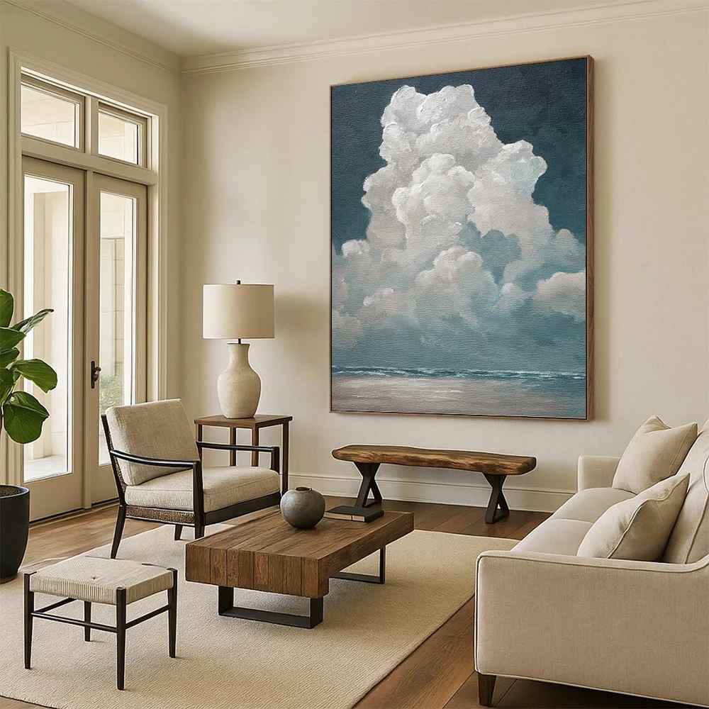 Sky Handmade Hand-painted Ocean Canvas Wall Art MEI1F